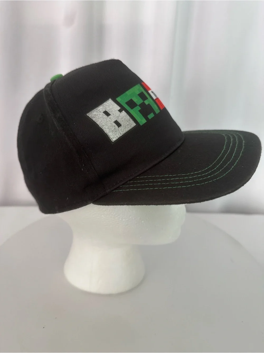 Minecraft BOOM TNT Creeper Youth Snapback Hat Black Green Adjustable (1435)